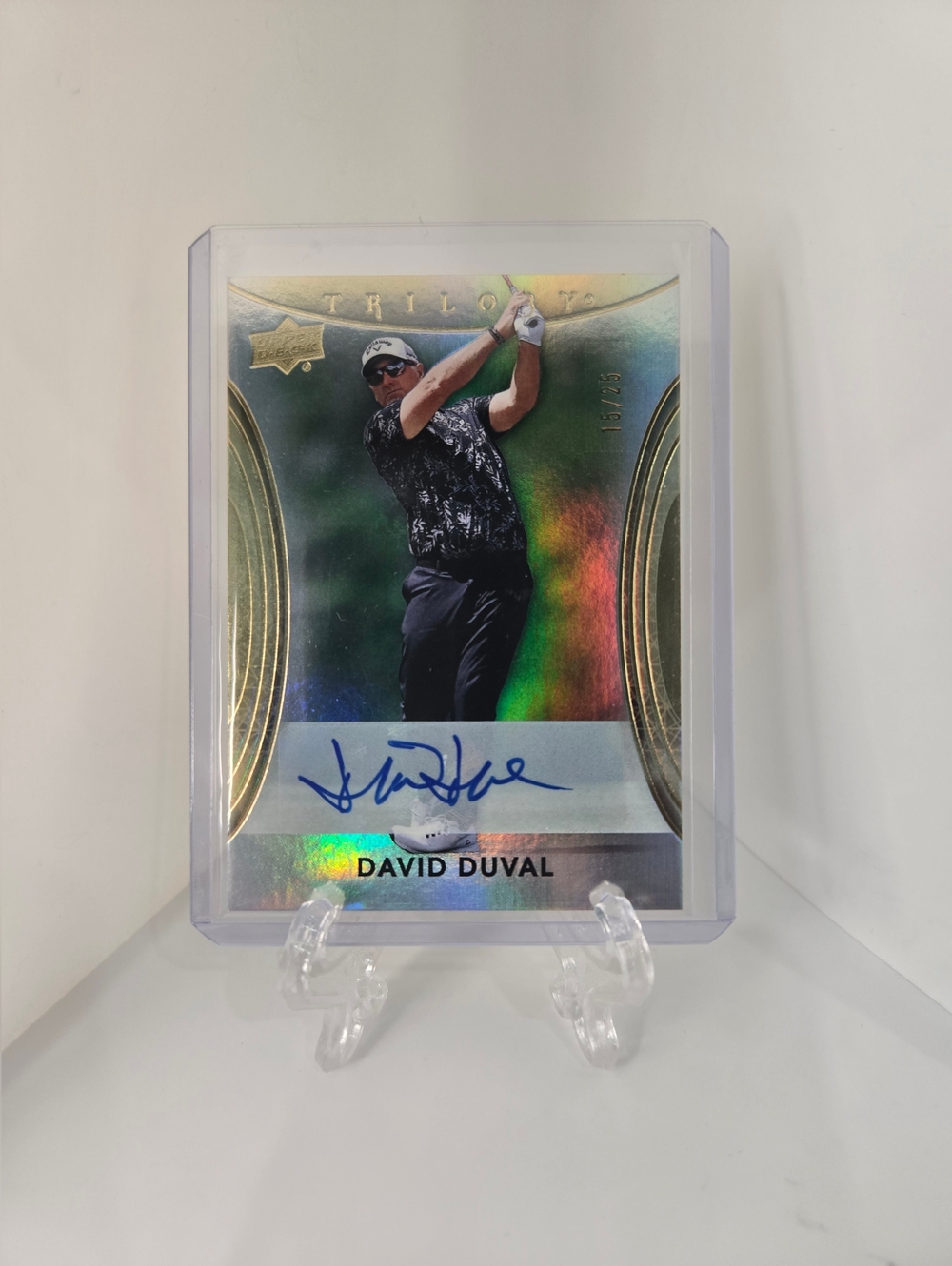 2024 Uppee Deck David Duval Autograph Golf Card - Holographic Silver & Gold